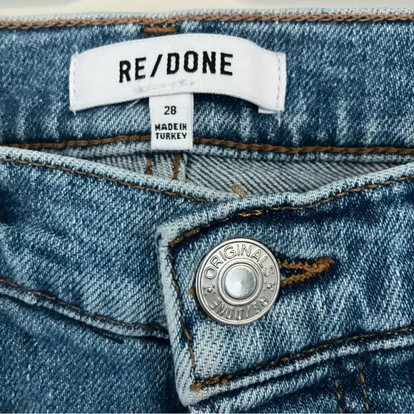 Re/Done ReDone Denim Jeans 90S High Rise Ankle Crop Button Fly Womens' Size 28 - Picture 3 of 9